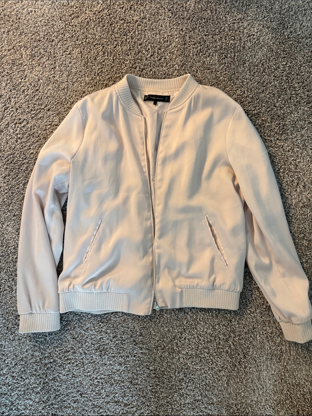 Zara Pale Blush Bomber Jacket